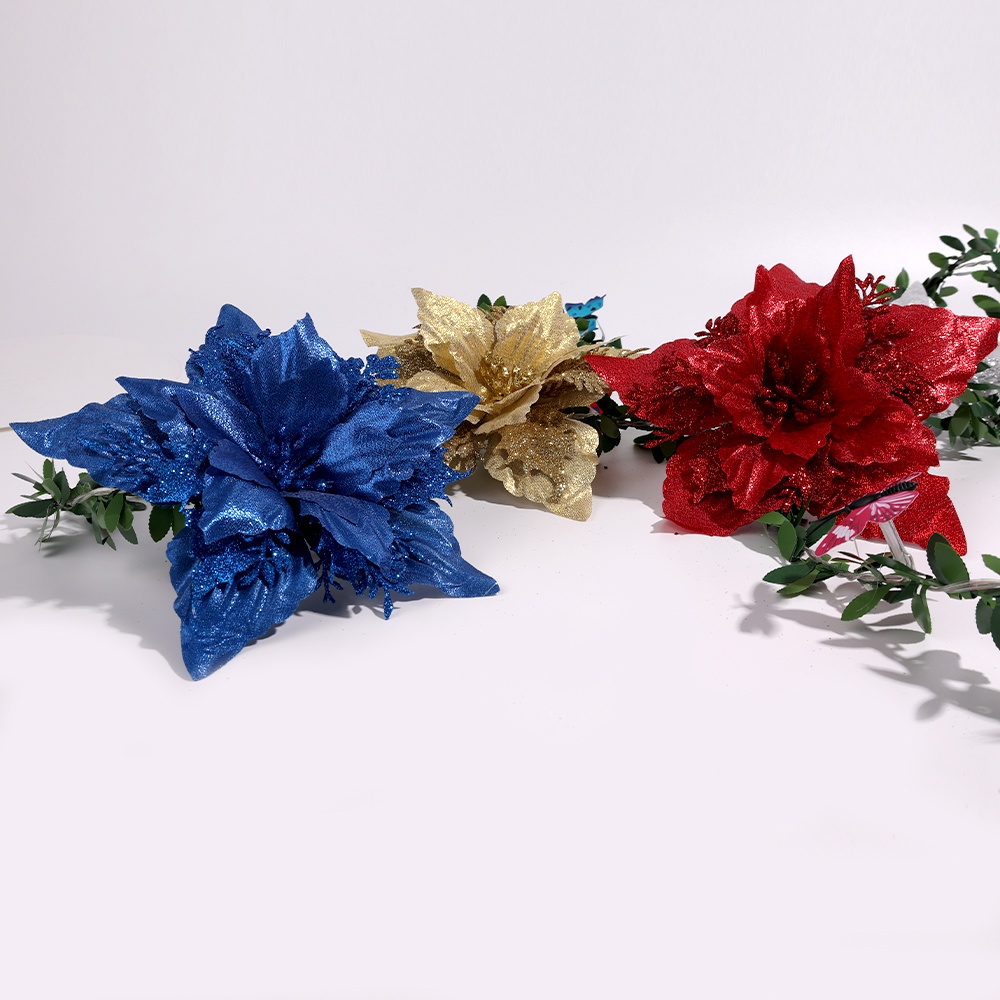 Hoa Giả Nhiều Lớp 18cm Trang Trí Cây Thông Giáng Sinh