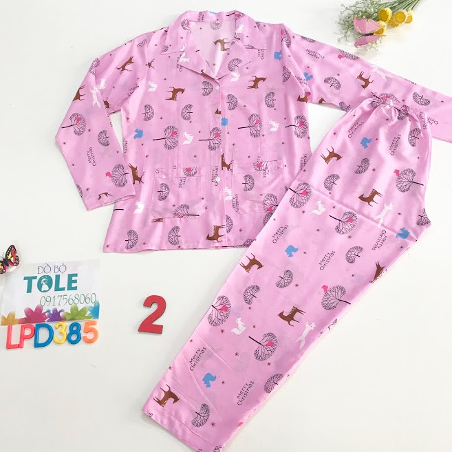 Đồ bộ vải tole lanh pijama dài (45-52kg)