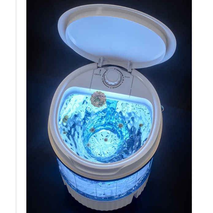 🥭 Oxygen072 Máy giặt mini CÓ ĐẦU VÀO VÀ VÒI XẢ NƯỚC Gia dụng bằng nhựa Phụ kiện ký túc xá bán tự động cho quần áo trẻ em AC 220V