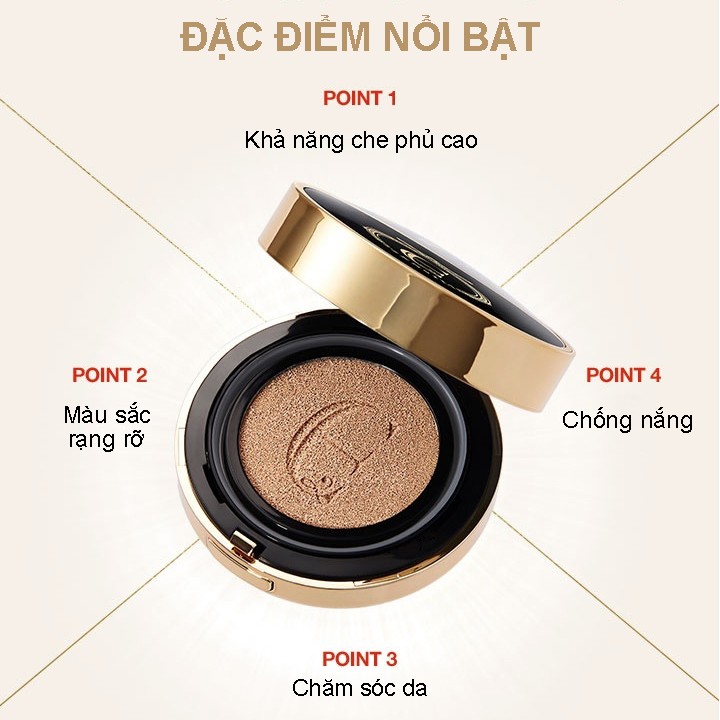 Phấn Nước Thế Hệ Mới ELENSILIA ESCARGOT ESSENCE COVER CUSHION PREMIUM (có lõi kèm theo)_Mỹ phẩm Hàn Quốc chính hãng