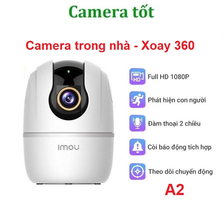Camera Trong Nhà Không Dây IP Wifi IMOU A2 1080P 2MP / 4M 2K - Xoay 360 độ - Chính Hãng