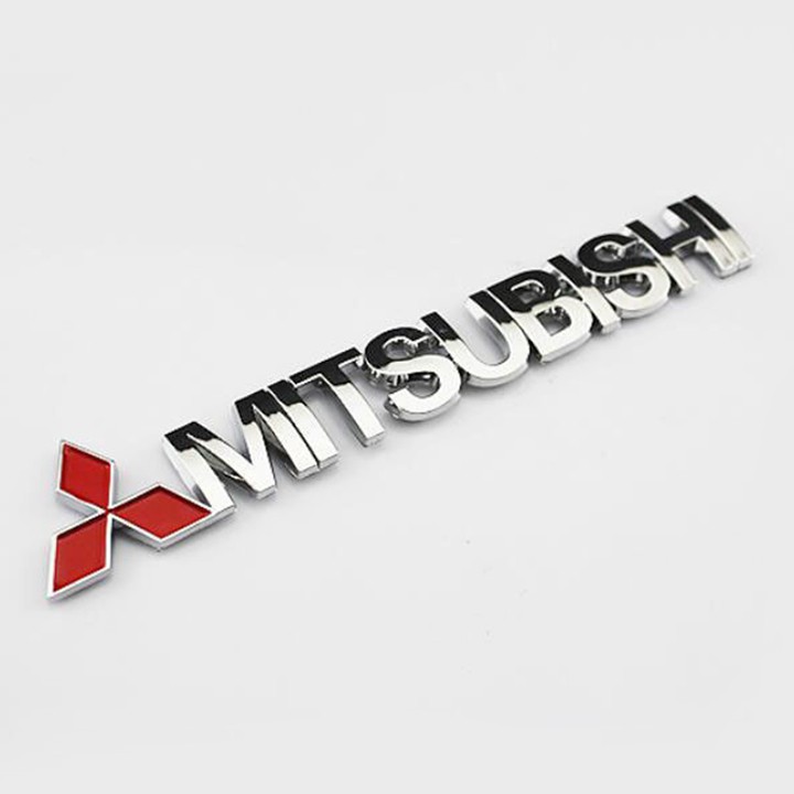 Tem Logo Chữ Nổi MITSUBISHI Dán Trang Trí Xe