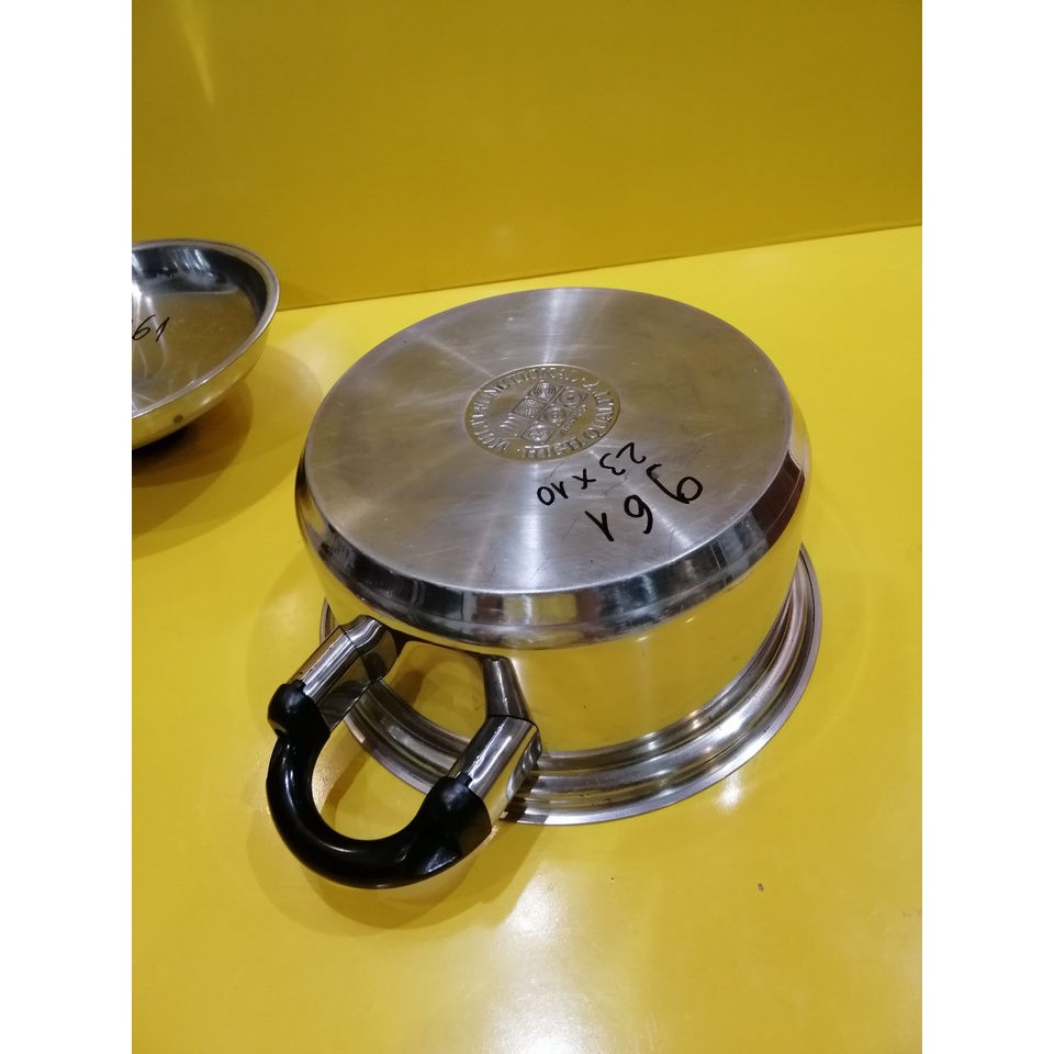 Nồi inox nội địa Nhật, size 23cm, cao 10cm (mã 961), Dùng được bếp từ