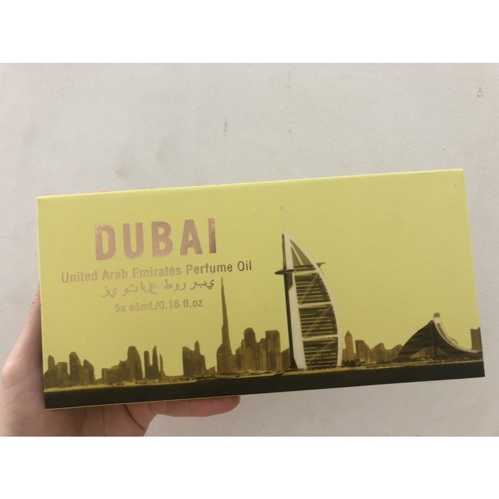Set 5 chai tinh dầu nước hoa Dubai mini thơm nhẹ nhàng, cuốn hút