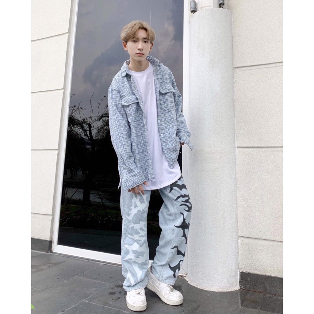 Quần Jean Ống Rộng IN ZOM Ulzzang Unisex 1hitshop
