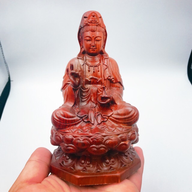 [ishop268] Tượng Phật quan âm bồ tát ( Gỗ Hương ) 18x10x10 - Phật Duyên Shop - Mua hàng an tâm