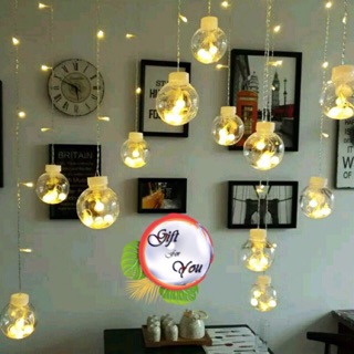 Đèn Led trang trí - dây cầu thả 12 bóng ngang 3 mét