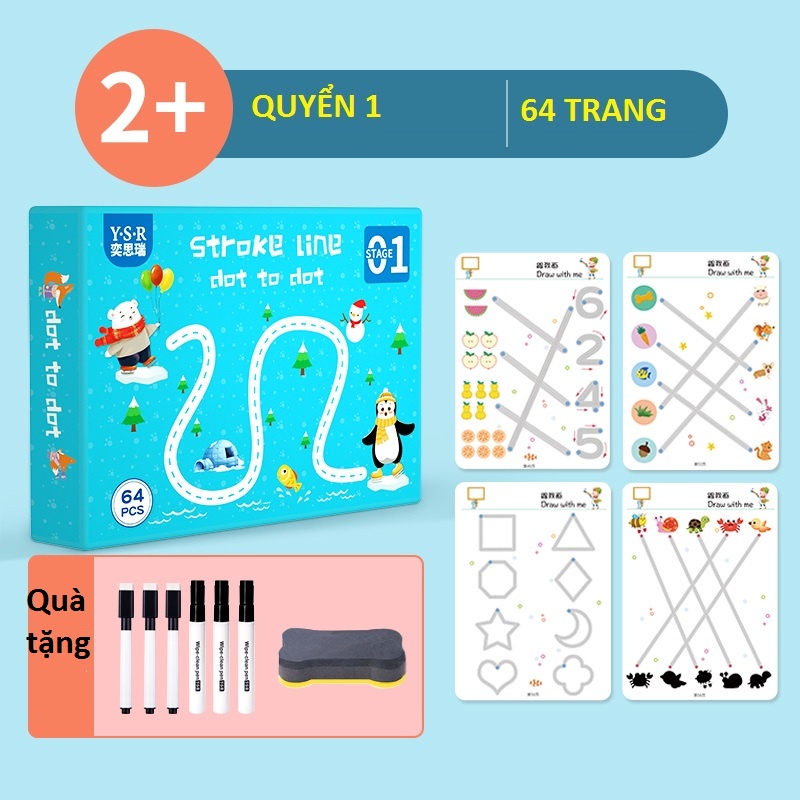 (XẢ KHO GIÁ SỐC)-Đồ chơi giáo dục sách tập tô nét vẽ và xóa được cho bé (loại cao cấp) bìa cứng dày, chống nước