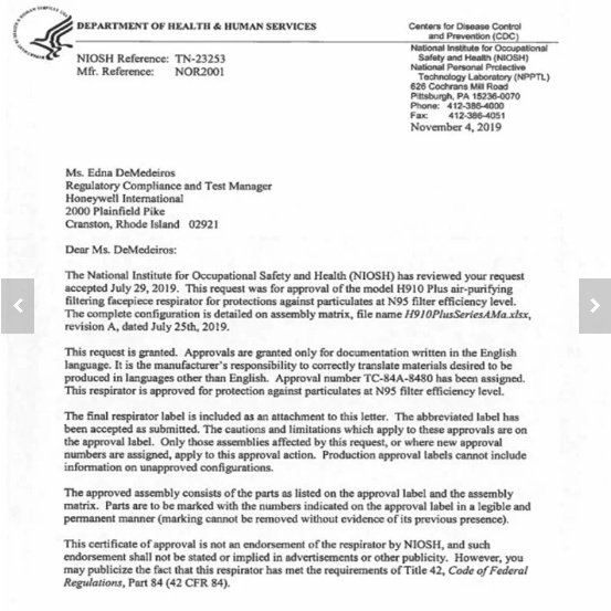 Khẩu trang N95 Honeywell H910 Plus kháng khuẩn, chống bụi mịn, 4 lớp