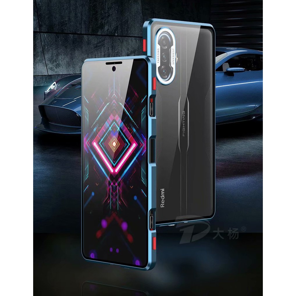 Ốp Điện Thoại Kính Cường Lực Viền Kim Loại Nam Châm Cho Xiaomi Redmi K40