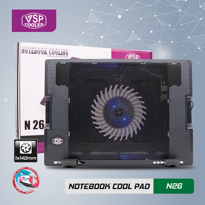 Đế tản nhiệt Laptop Cooler Pad VSP N26 1 quạt