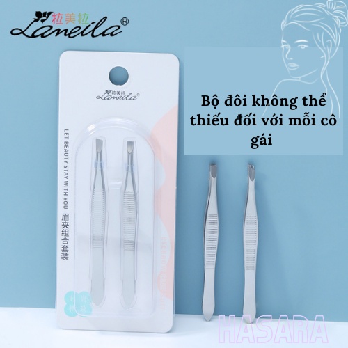 Tên sản phẩm: Nhíp nhổ lông nách,tỉa lông mày, râu, tóc Lameila bằng thép không gỉ cao cấp HA205
