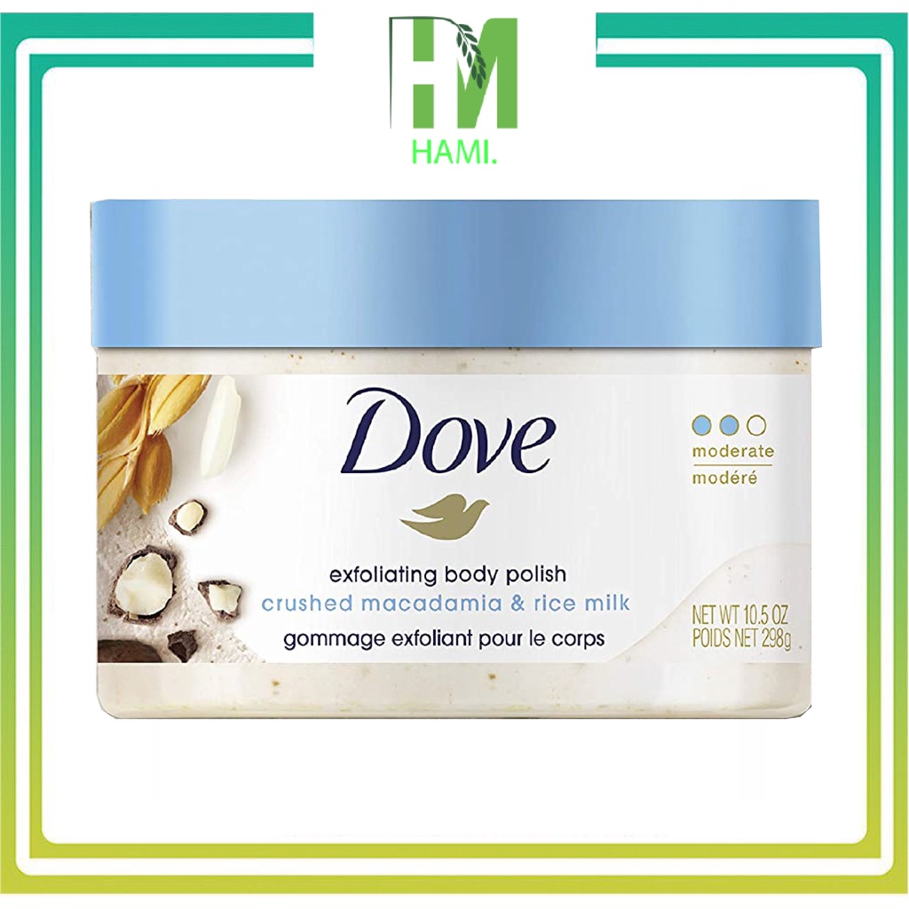 Tẩy tế bào chết body DOVE Exfoliating Body Polish 298g Bản Mỹ, sale lỗ lấy 5 sao