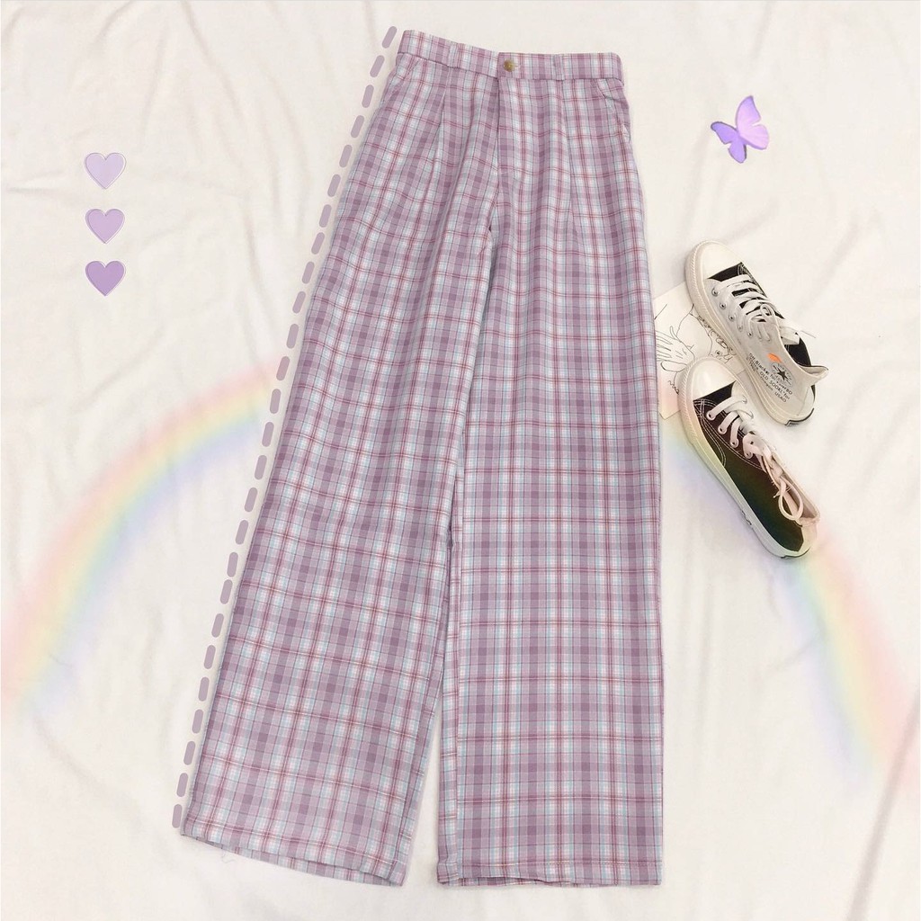 Quần Kẻ Caro Dáng Rộng CELE Lưng Tây Phối Chun Ulzzang Unisex (3 Màu) | BigBuy360 - bigbuy360.vn