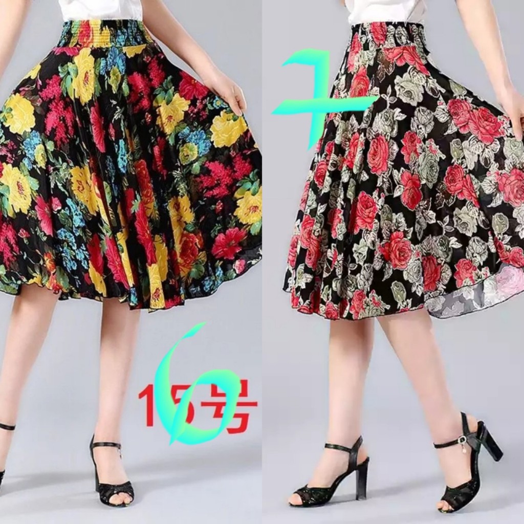 Chân váy xòe dài