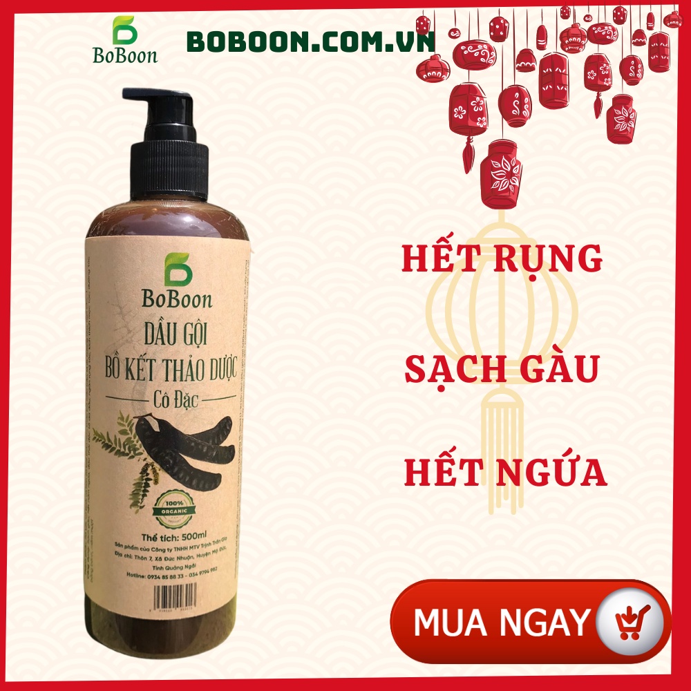 Dầu gội bồ kết cô đặc 🥑 Dầu gội thảo dược sạch gàu, nấm, ngứa, chống, ngăn rụng tóc, mọc tóc BoBoon- organic