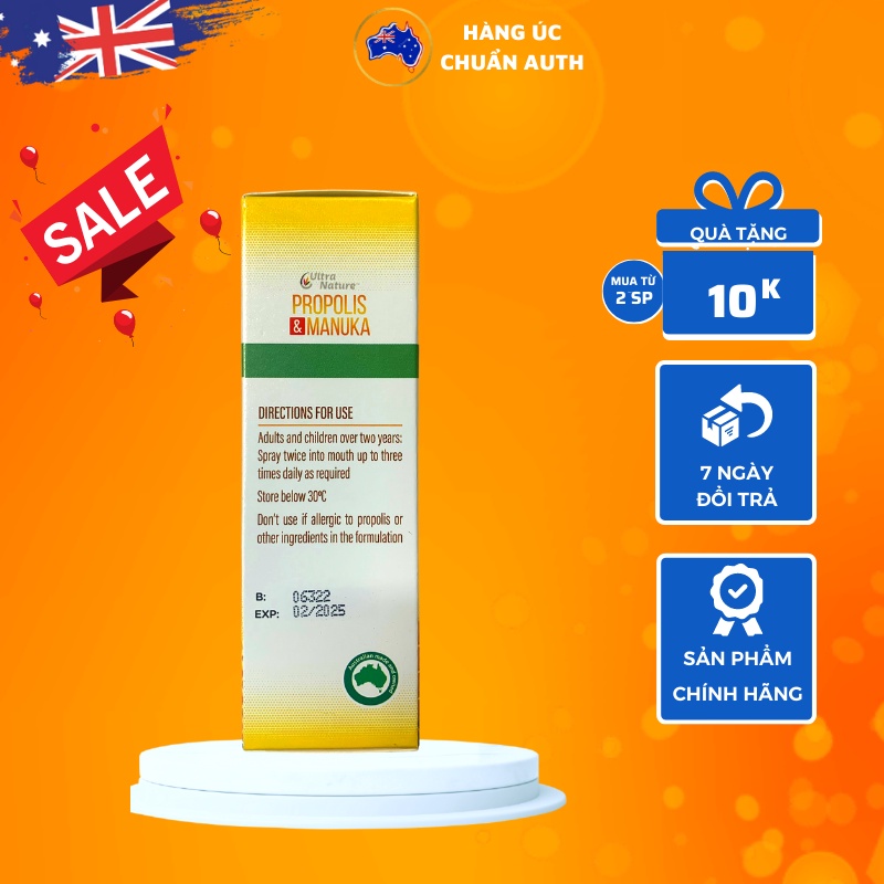 Xịt họng keo ong Ultra Nature Propolis Manuka