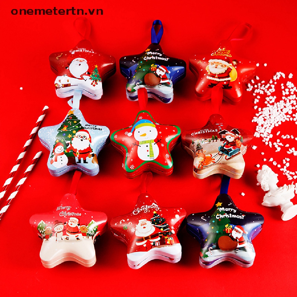 Hộp Thiếc Đựng Bánh Kẹo Hình Ngôi Sao / Ông Già Noel / Người Tuyết
