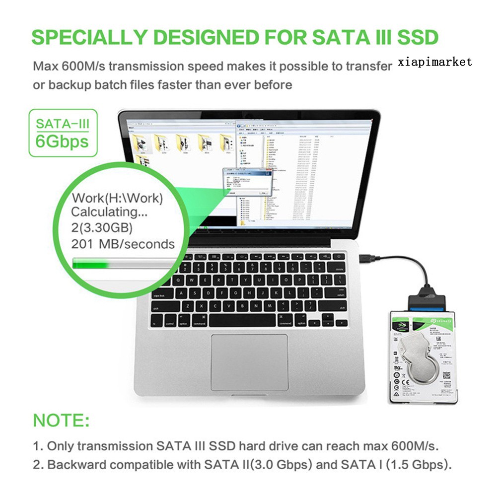 Cáp Sạc Nhanh 20cm Type-C / Usb 2.0 Sang Sata Cho 2.5 Inch Hdd / Ssd