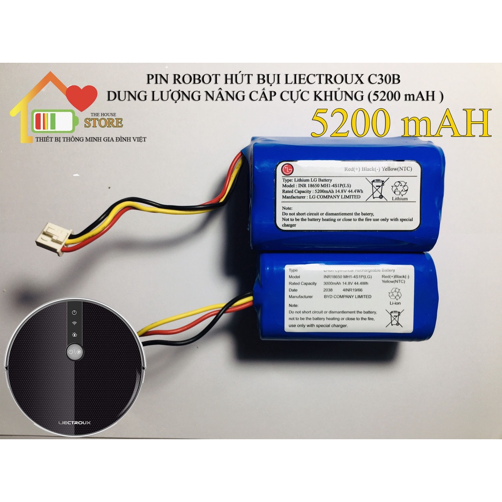 (DUNG LƯỢNG 5200 mAH  ) PIN ROBOT HÚT BỤI LIECTROUX C30B NÂNG CẤP CỰC KHỦNG BẢO HÀNH 9 THÁNG