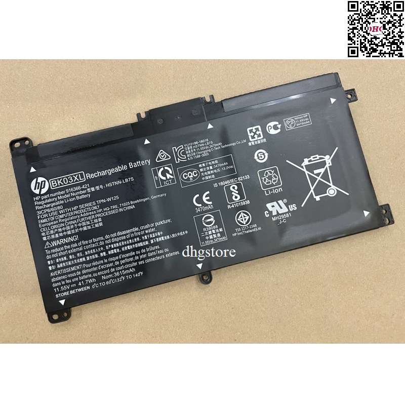 Pin laptop HP Pavilion X360 14-BA, 14M-BA, BK03XL, HSTNN-UB7G, 41.7Wh