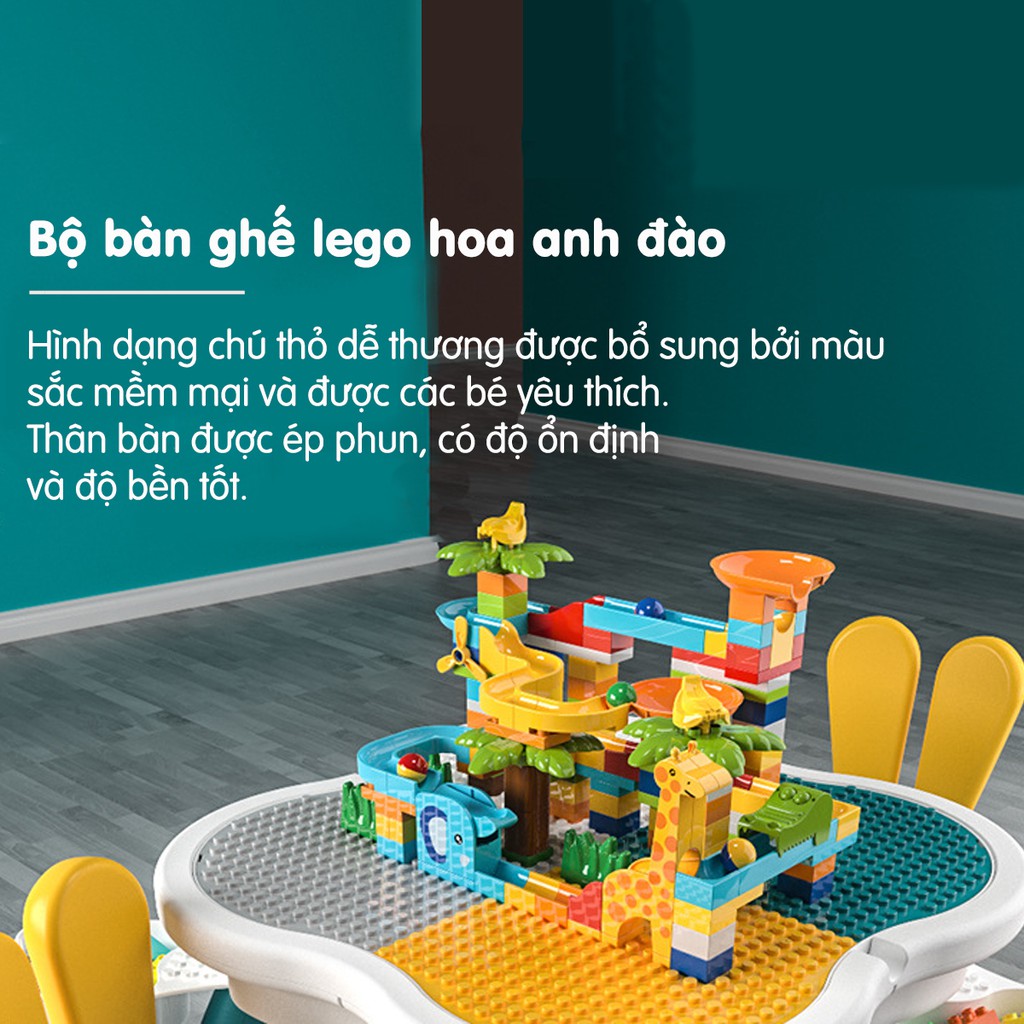 Bộ bàn ghế Lego hoa anh đào 3 in 1  thiết kế đa năng 3 in 1 tặng kèm 85 chi tiết bao gồm 1 bàn và 1 ghế