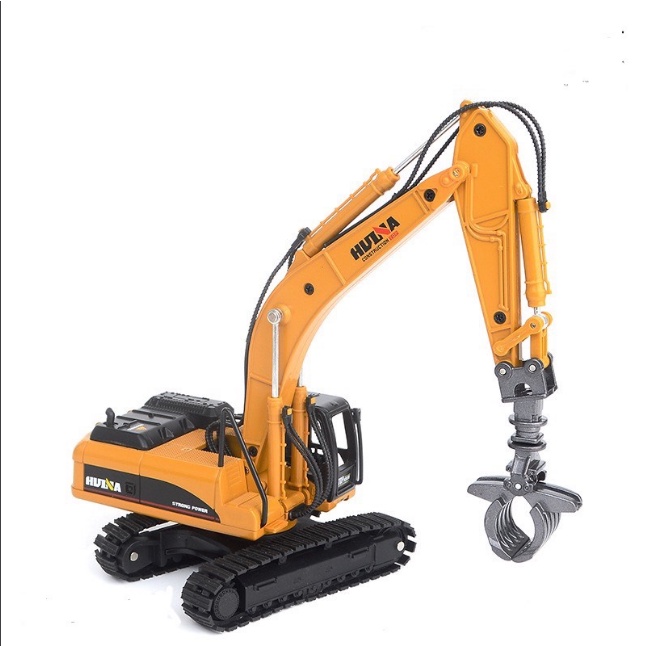 Mô hình xe cẩu đồ chơi xe cạp xe gắp Huina tỉ lệ 1:50