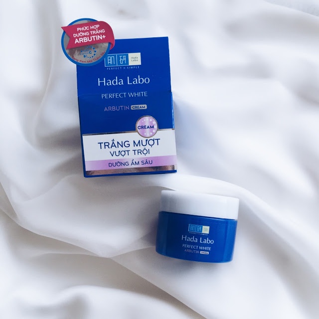 Kem dưỡng trắng mượt vượt trội Hada Labo Perfect White Arbutin Cream 50g