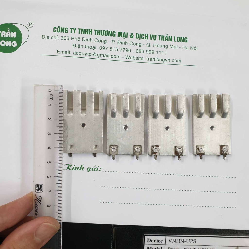 4 nhôm tản nhiệt 49x3x28mm; bộ 4 cái nhôm tản nhiệt tháo máy ups