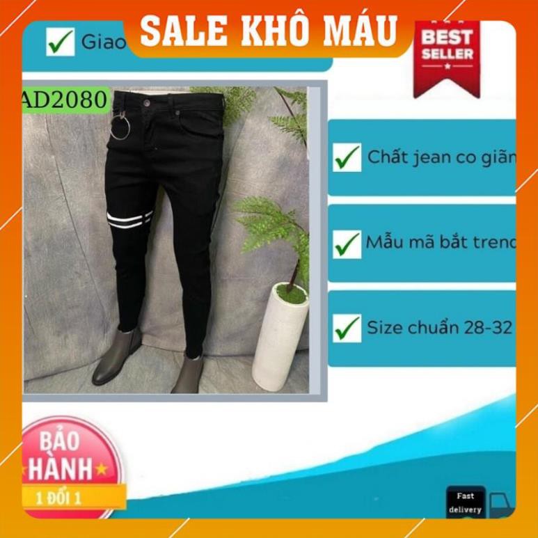 Quần Jean Nam Chất Bò VNXK AD2080TG Đen Phong Cách Soái Ca Mẫu Mới 2020 (44-70KG) | BigBuy360 - bigbuy360.vn