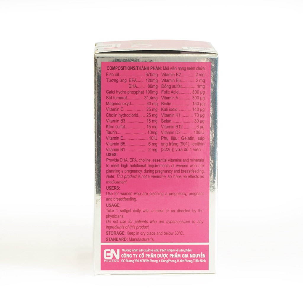 Thực phẩm bảo vệ sức khỏe PreIQ bổ sung vitamin và khoáng cho mẹ bầu - Hộp 30 viên