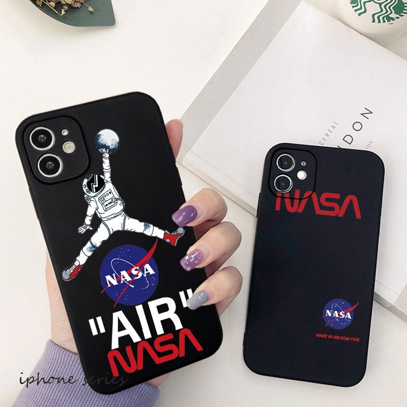 Ốp điện thoại họa tiết phi hành gia-1 mặt nhám Compatible for iPhone 13 12 Mini 11 Pro Max XR X XS MAX SE2020 8 7 6 Plus