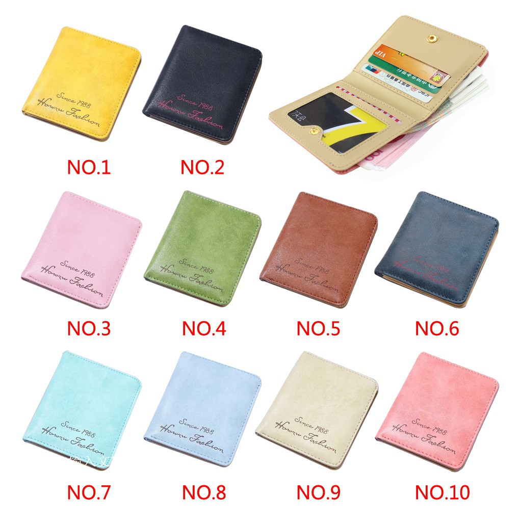 Cute Girl Card Wallet Pouch Synthetic Leather Cover Case