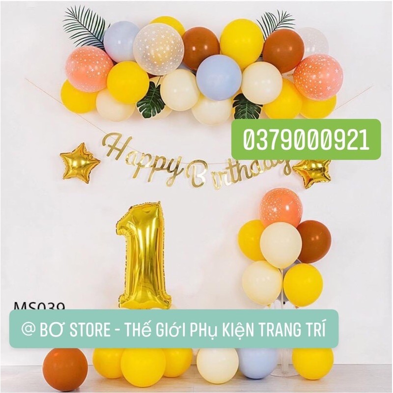 SÉT BÓNG TRANG TRÍ SINH NHẬT TONE MÀU PASTEL