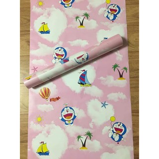 Giấy dán tường decal cho bé  doremon hồng