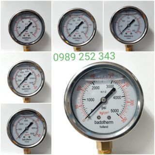 Đồng hồ Dầu phi 63 chân đứng ren 13mm (1/4’)