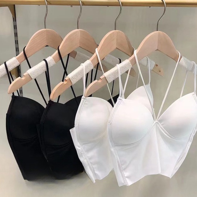Áo bra nữ 2 dây cúp V khoét ngực, Áo croptop chất su cao cấp, mềm mịn SAVILL B2146