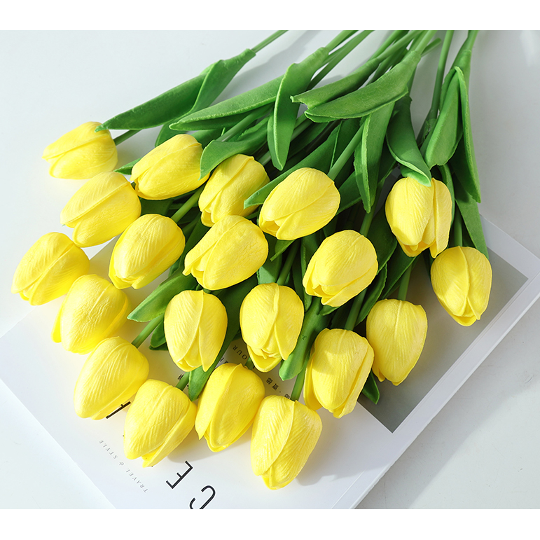 Set 10 Hoa Tulip Giả Để Trang Trí