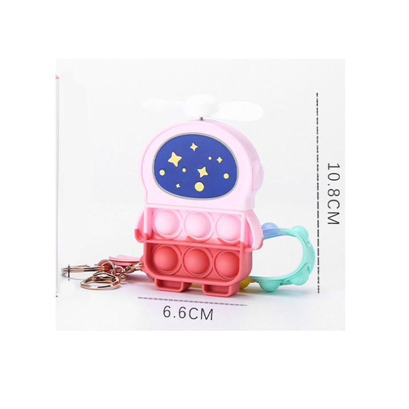 Đồ Chơi Quạt Cầm Tay Mini 3 Trong 1 Đa Chức Năng Bằng Silicone Có Móc Khóa Pop it Fidget