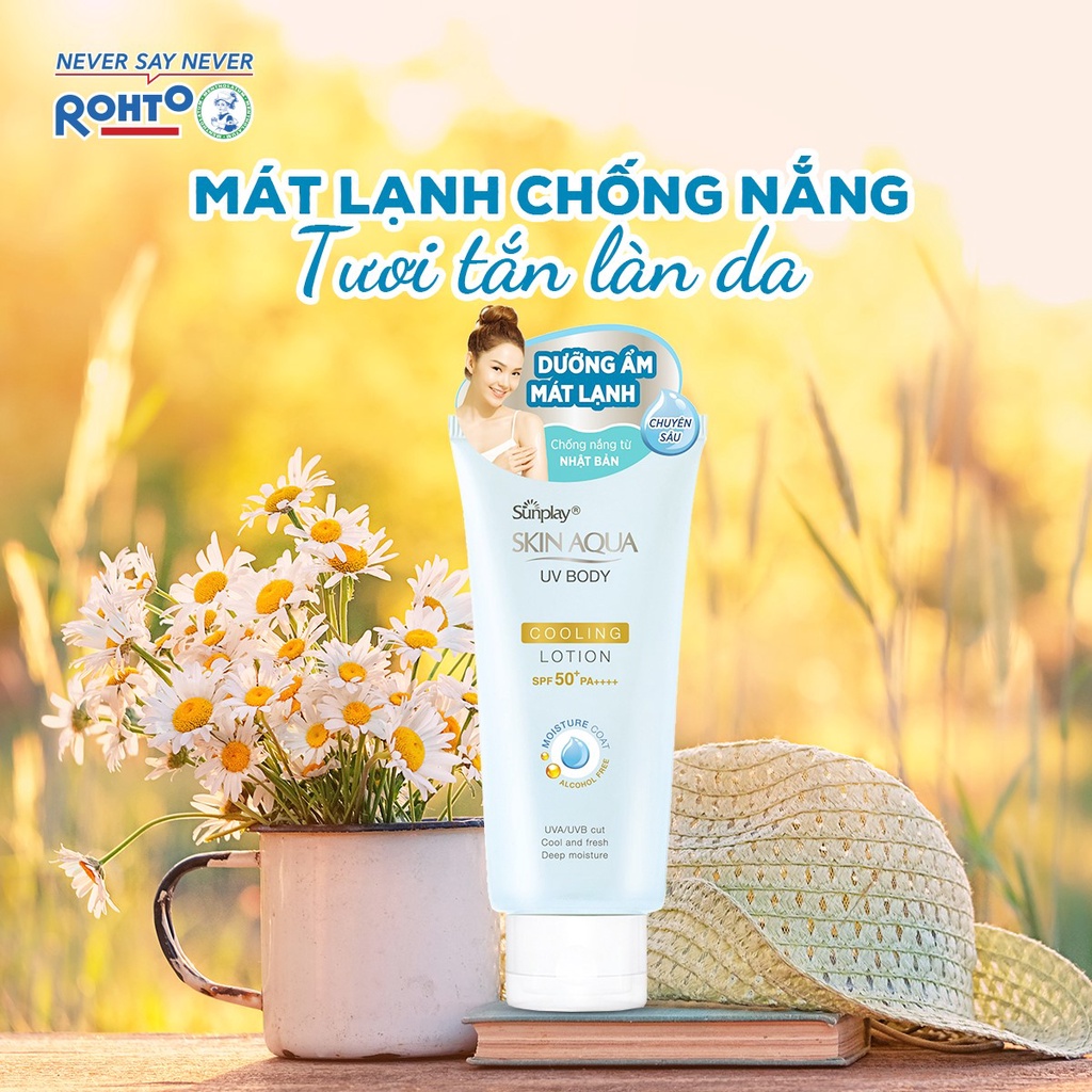 Kem Chống Nắng Dưỡng Thể SUNPLAY Skin Aqua Uv Body Cooling Lotion Xanh Spf 50+ Pa++++ (150g)