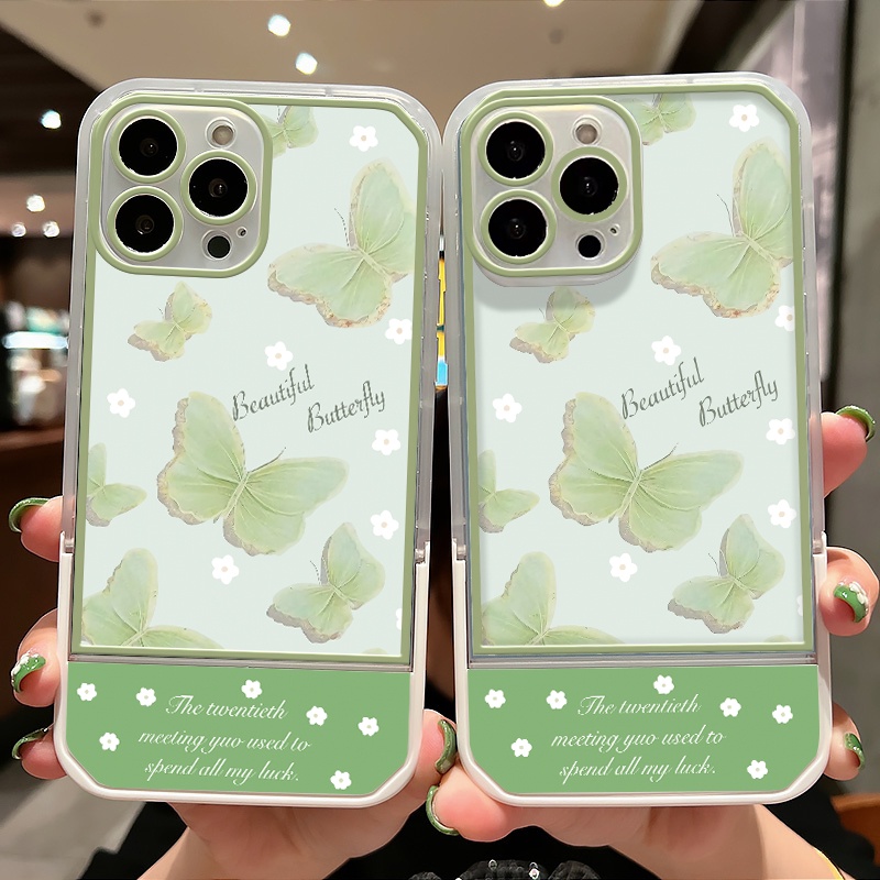 Ốp Điện Thoại TPU Silicone Trong Suốt Chống Sốc Có Giá Đỡ Cho iPhone 12 13 SE2020 6 6S 7 8 Plus X XS XR 11 Pro Max