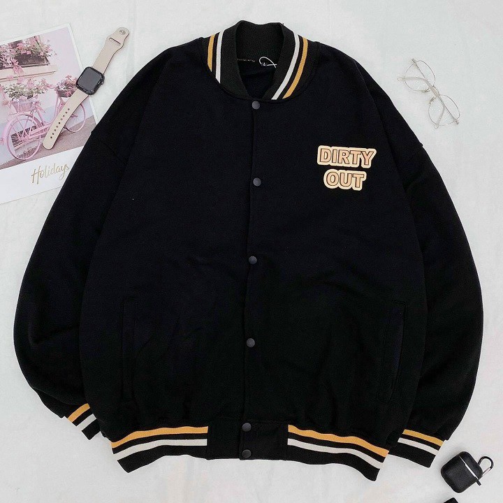 Áo Bomber Jacket Nỉ Lót Bông in DIRTY form Unisex Nam Nữ Ulzzang NUPAKACHI