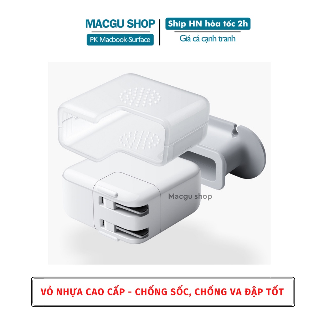 Ốp bọc sạc Macbook 3in1 kèm bộ cuốn bảo vệ chống đứt gãy đầu dây sạc bảo vệ sạc Macbook