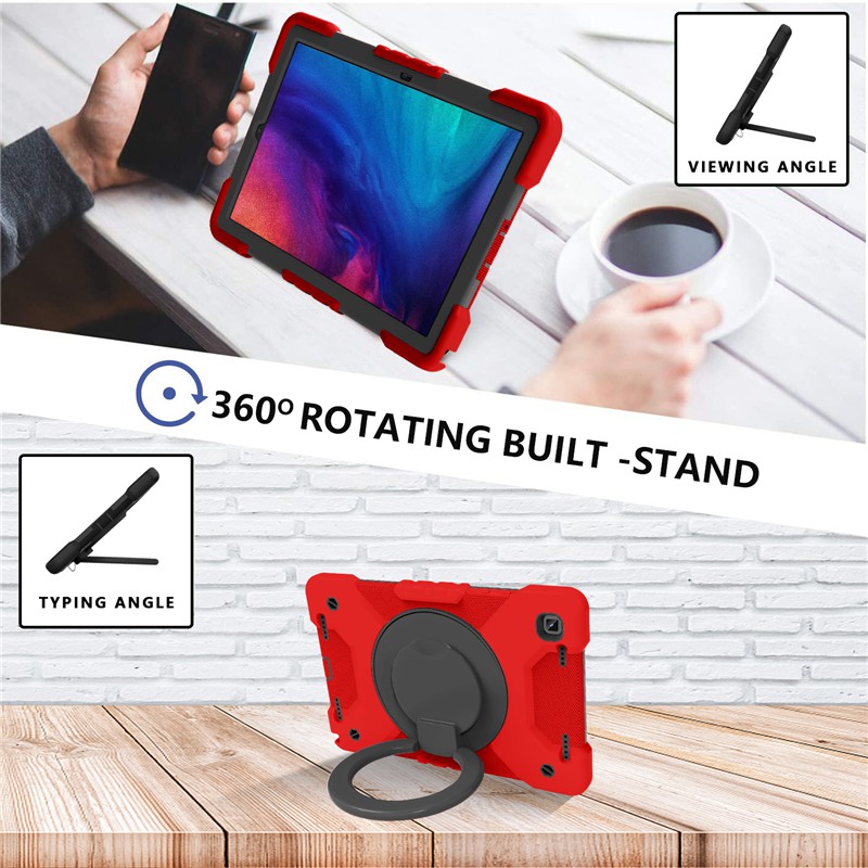 Samsung Galaxy Tab A7 10.4" T500/T505 2020 with shoulder strap silicone + PC safe anti-fall rotating tablet protective case