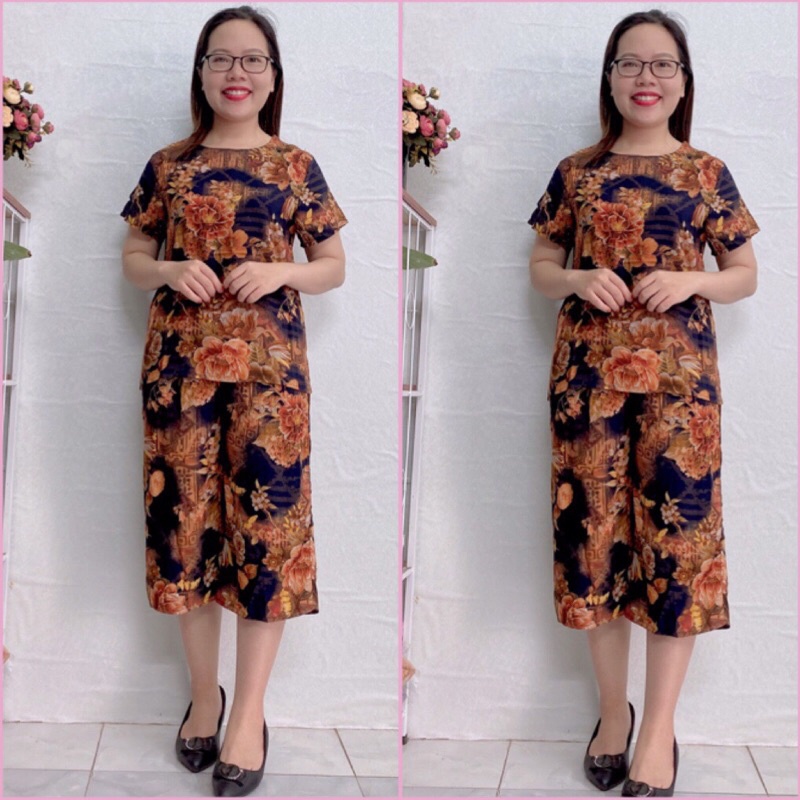 Bộ đồ trung niên cao cấp vải lanh  nhung cực mát, sang trọng