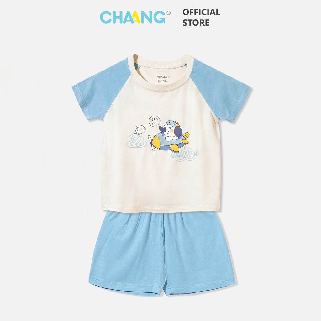 [CHAANG] Bộ cộc Raglan Summer xanh hãng Chaang, BST Chaang Summer 2021, quân áo trẻ em Chaang cotton an toàn cho bé