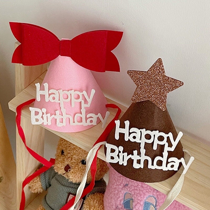 Mũ Sinh Nhật HAPPY BIRTHDAY 3D phong cách Hàn Quốc siêu dễ thương cho bé