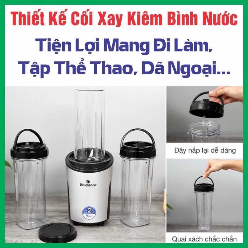 [Mã ELHAMS5 giảm 6% đơn 300K] Máy xay sinh tố BlueStone personal blender BLB-5310 Kèm 3 Cối Xay - Công suất 450w