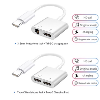 Dây cáp sạc cổng 3.5mm chia 2 cổng type-c usb c cho samsung