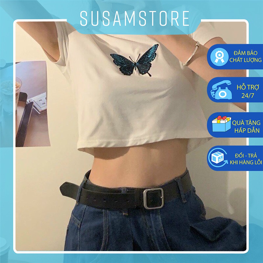 Áo thun nữ tay ngắn thêu hoa chất vải mềm mịn cực xinh SS142 | BigBuy360 - bigbuy360.vn